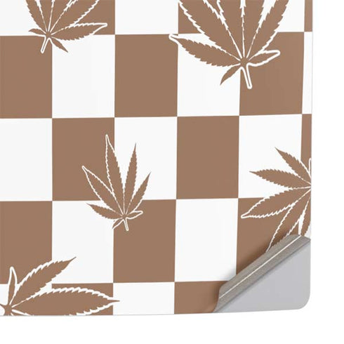 Marijuana Brown Checkered PS5 Slim Digital Edition Console Skin