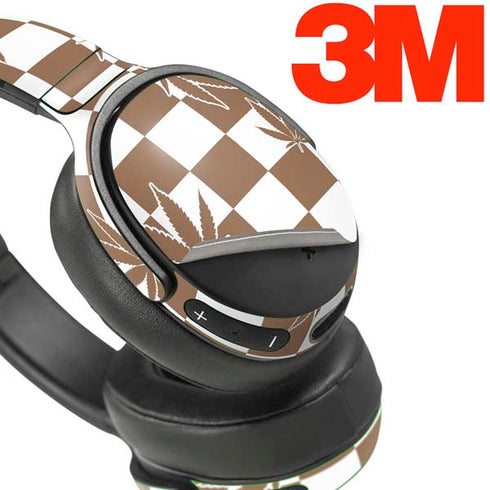 Marijuana Brown Checkered Skullcandy Venue Skin