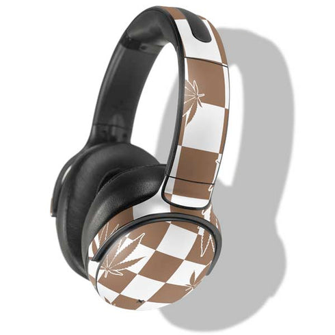 Marijuana Brown Checkered Skullcandy Venue Skin