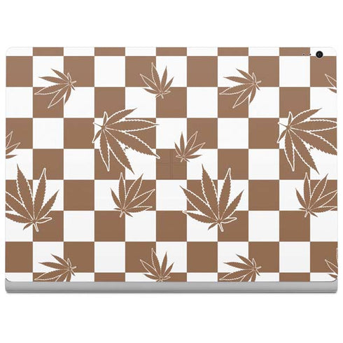Marijuana Brown Checkered Surface Book 2 13.5in Skin
