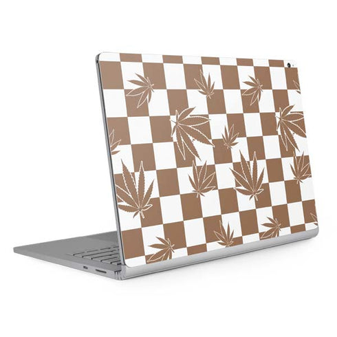 Marijuana Brown Checkered Surface Book 2 15in Skin