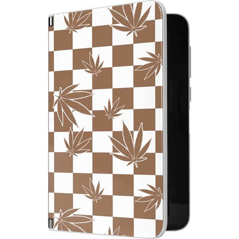 Marijuana Brown Checkered Surface Duo Skin