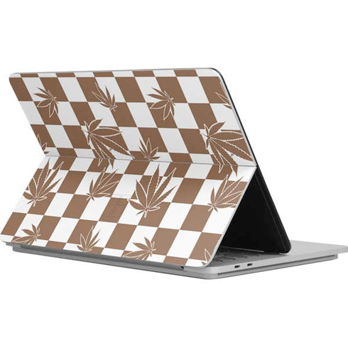 Marijuana Brown Checkered Surface Laptop Studio Skin