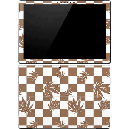 Marijuana Brown Checkered Surface Pro 4 Skin