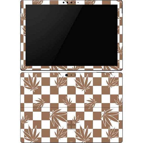 Marijuana Brown Checkered Surface Pro 6 Skin
