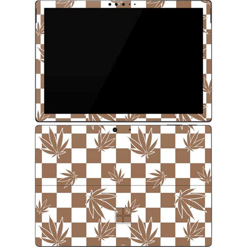 Marijuana Brown Checkered Surface Pro 7 Skin