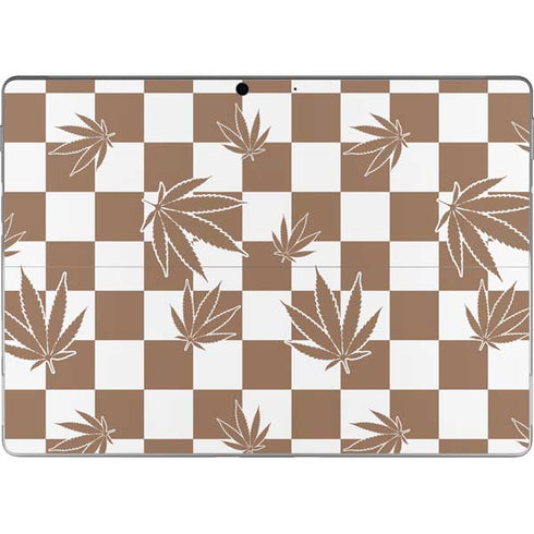Marijuana Brown Checkered Surface Pro 8 Skin