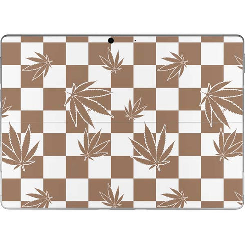 Marijuana Brown Checkered Surface Pro 9 Skin