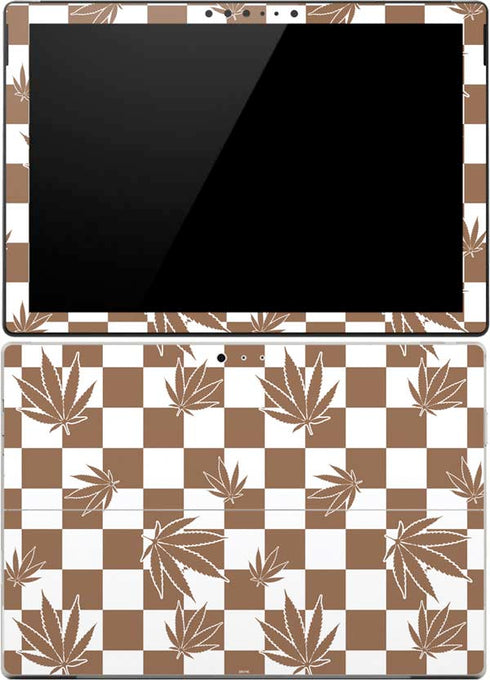 Marijuana Brown Checkered Surface Pro (2017) Skin