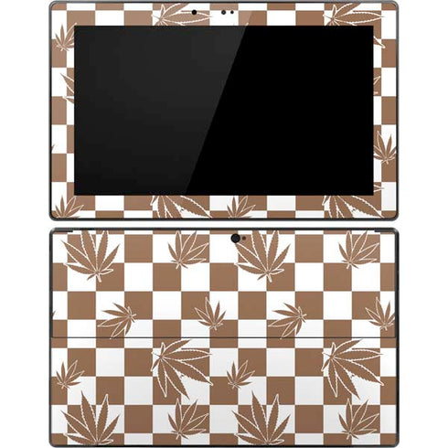 Marijuana Brown Checkered Surface Pro Tablet Skin