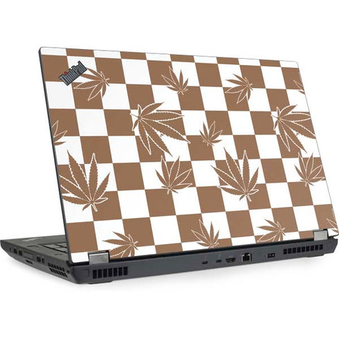 Marijuana Brown Checkered Lenovo ThinkPad Skin