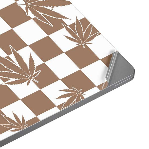 Marijuana Brown Checkered Universal Laptop 16in (13 x 9.4in) Skin