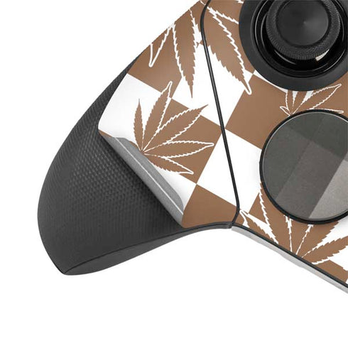 Marijuana Brown Checkered Xbox Elite Wireless Controller Series 2 Skin