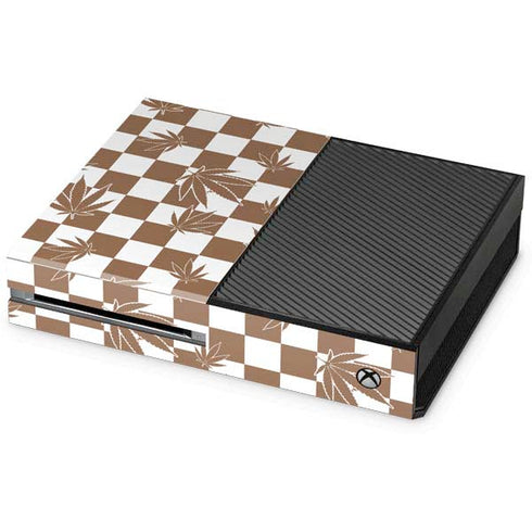 Marijuana Brown Checkered Xbox One Console Skin