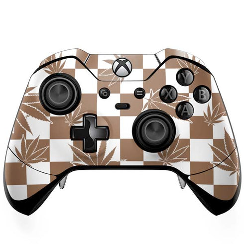 Marijuana Brown Checkered Xbox One Elite Controller Skin