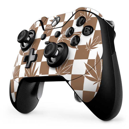 Marijuana Brown Checkered Xbox One Elite Controller Skin
