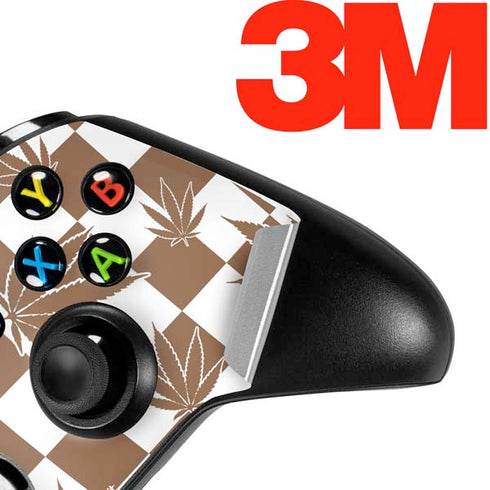 Marijuana Brown Checkered Xbox One S Controller Skin
