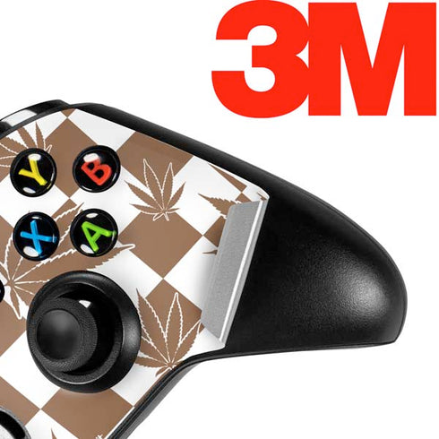 Marijuana Brown Checkered Xbox One X Controller Skin