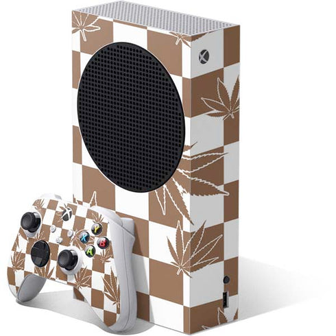 Marijuana Brown Checkered Xbox Series S Bundle Skin