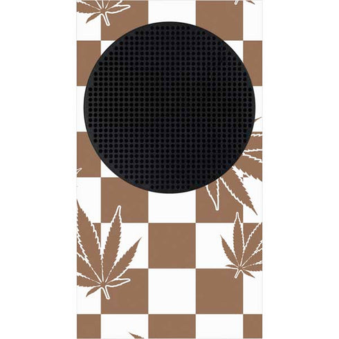 Marijuana Brown Checkered Xbox Series S Console Skin