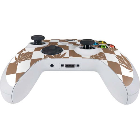 Marijuana Brown Checkered Xbox Series S Controller Skin