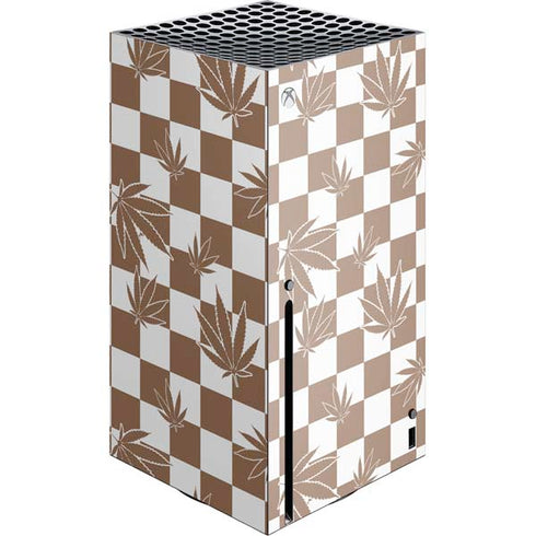 Marijuana Brown Checkered Xbox Series X Console Skin