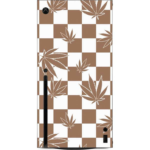 Marijuana Brown Checkered Xbox Series X Console Skin