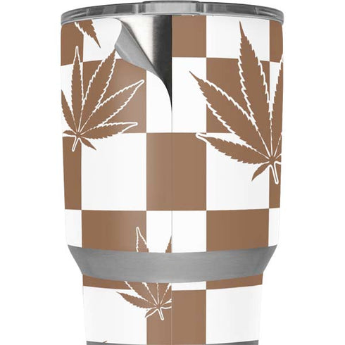 Marijuana Brown Checkered Yeti 20oz Tumbler Skin