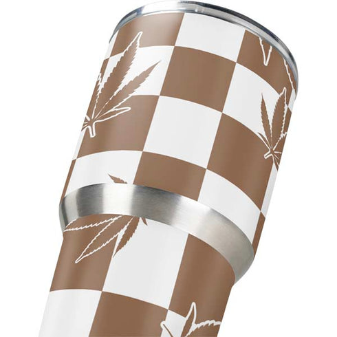 Marijuana Brown Checkered Yeti 30oz Rambler Tumbler Skin
