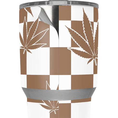 Marijuana Brown Checkered Yeti 30oz Rambler Tumbler Skin