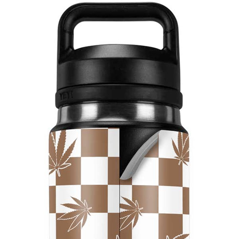 Marijuana Brown Checkered YETI Rambler 26oz Bottle Skin