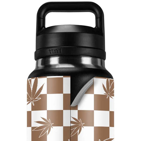 Marijuana Brown Checkered YETI Rambler 36oz Bottle Skin