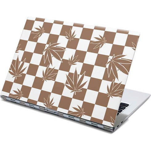 Marijuana Brown Checkered Yoga 910 2-in-1 14in Touch-Screen Skin