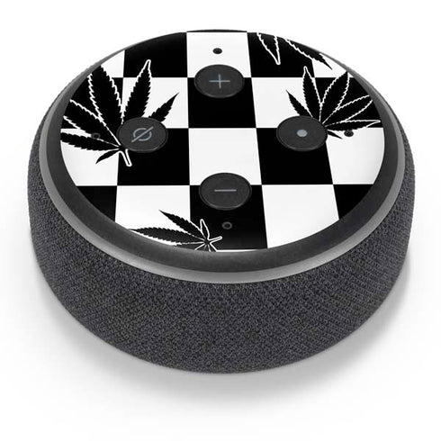 Marijuana Checkered Amazon Echo Dot Skin