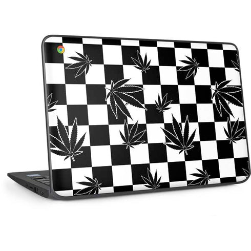 Marijuana Checkered HP Chromebook Skin