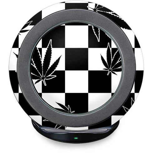 Marijuana Checkered Fast Charge Wireless Charging Stand Skin