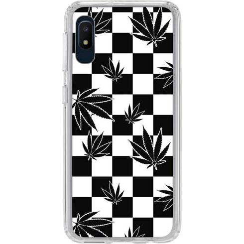 Marijuana Checkered Galaxy A10e Clear Case