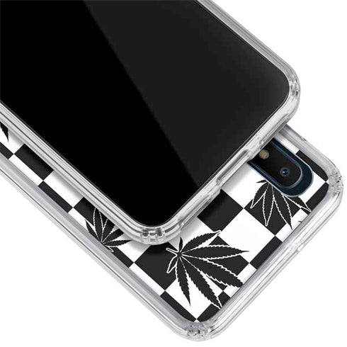 Marijuana Checkered Galaxy A10e Clear Case