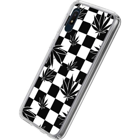 Marijuana Checkered Galaxy A10e Clear Case