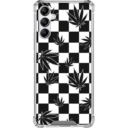 Marijuana Checkered Galaxy A14 5G Clear Case