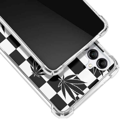 Marijuana Checkered Galaxy A14 5G Clear Case