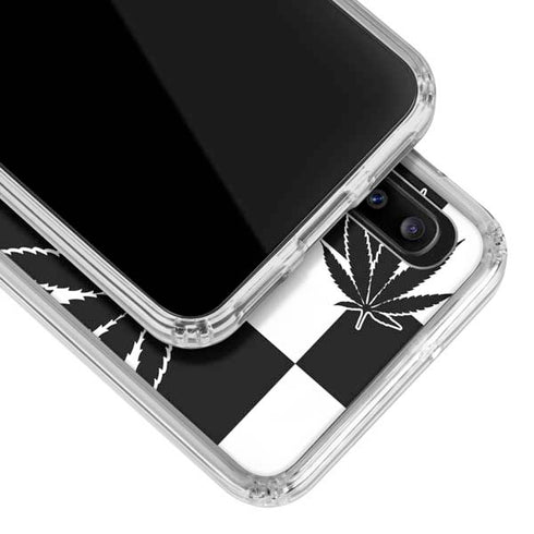 Marijuana Checkered Galaxy A20 Clear Case