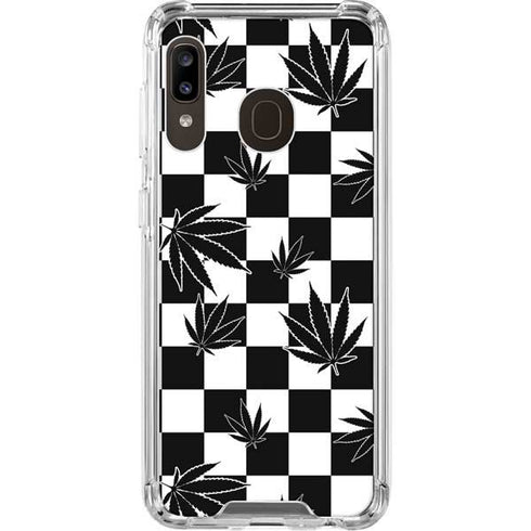 Marijuana Checkered Galaxy A30 Clear Case