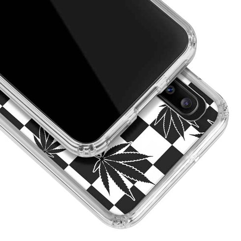 Marijuana Checkered Galaxy A30 Clear Case