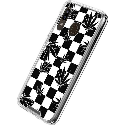 Marijuana Checkered Galaxy A30 Clear Case