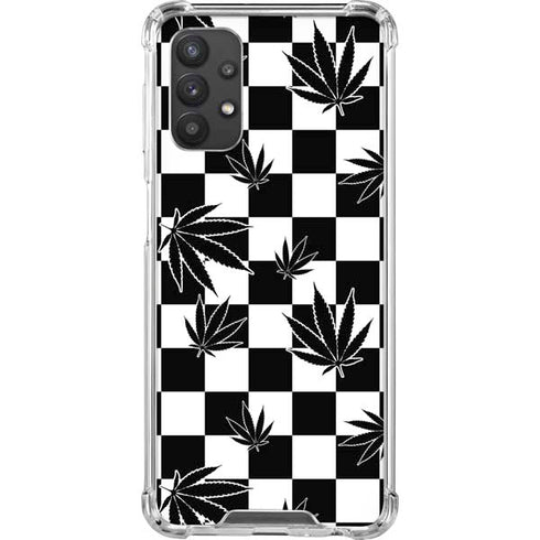 Marijuana Checkered Galaxy A32 5G Clear Case