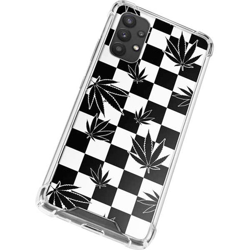 Marijuana Checkered Galaxy A32 5G Clear Case