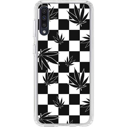 Marijuana Checkered Galaxy A50 Clear Case