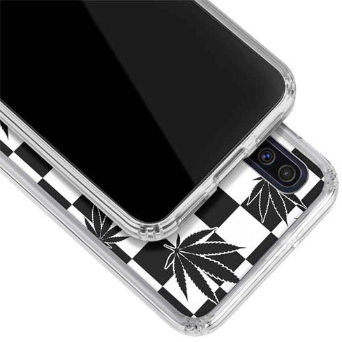 Marijuana Checkered Galaxy A50 Clear Case