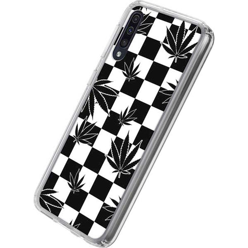 Marijuana Checkered Galaxy A50 Clear Case